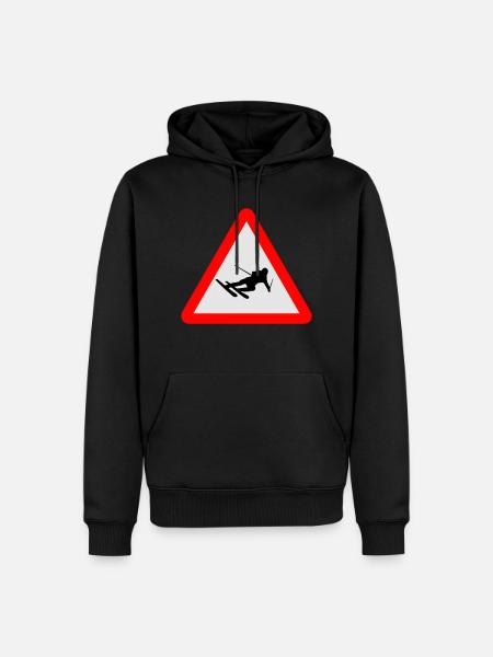 Ski - Sweat à capuche Premium bio Homme - noir