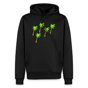 5 Palmen 2farbig - Männer Premium Bio Hoodie - Schwarz - Vorne - Nico (187cm)