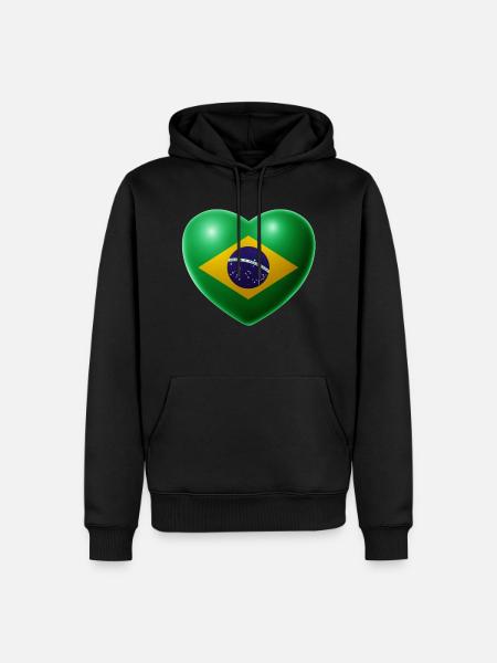 Heart (Brazil / Brasil) 01 - Men’s Premium Organic Hoodie - black