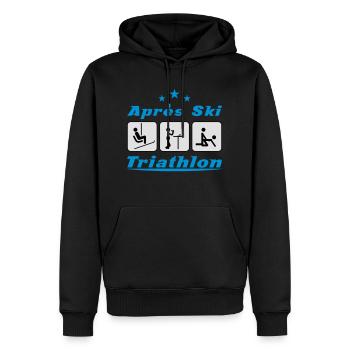 Apres Ski Triathlon c3 - Männer Premium Bio Hoodie - Schwarz - Vorne - Nico (187cm)