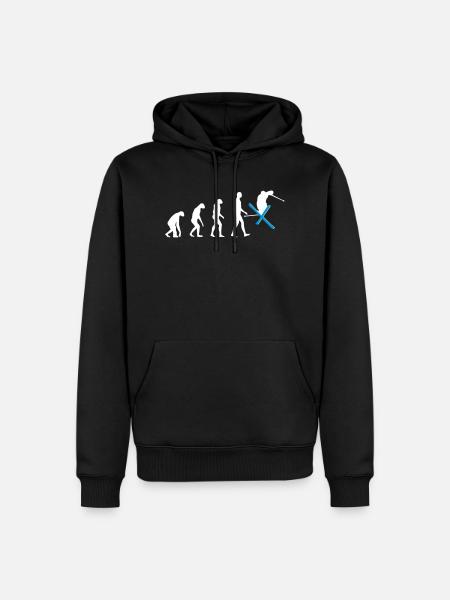 Evolution Ski - Männer Premium Bio Hoodie - Schwarz