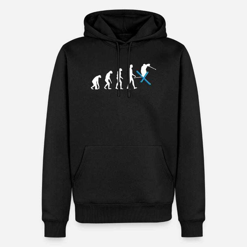 Evolution Ski - Männer Premium Bio Hoodie - Schwarz
