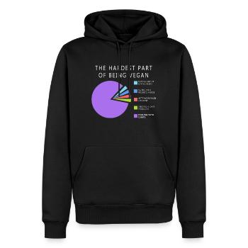 Vegan Statistik - Männer Premium Bio Hoodie - Schwarz - Vorne - Nico (187cm)