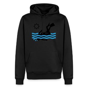 Plongeur - Sweat à capuche Premium bio Homme - noir - Devant - Nico (187cm)