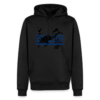 Plongeur 2 - Sweat à capuche Premium bio Homme - noir - Devant - Nico (187cm)