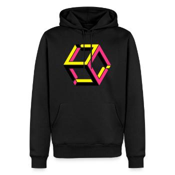 Impossible Figures 81B - Men’s Premium Organic Hoodie - black - Front - Nico (187cm)