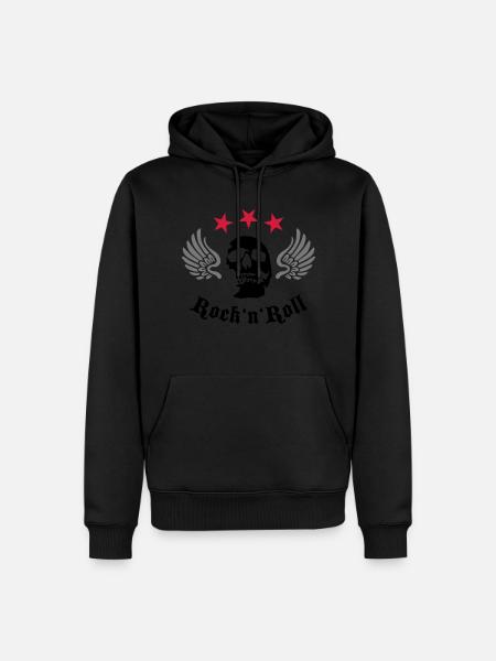wingskull_092001_b_3c - Men’s Premium Organic Hoodie - black