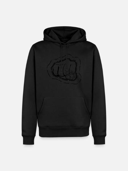 spreadshirt02_coupdepoing_by_amagraphik - Sweat à capuche Premium bio Homme - noir