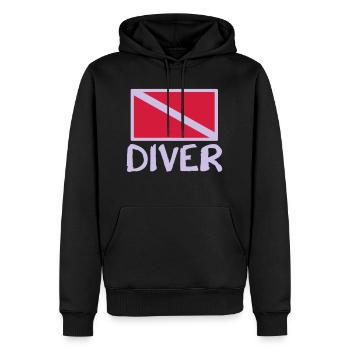 Diver Taucher Shirt - Männer Premium Bio Hoodie - Schwarz - Vorne - Nico (187cm)