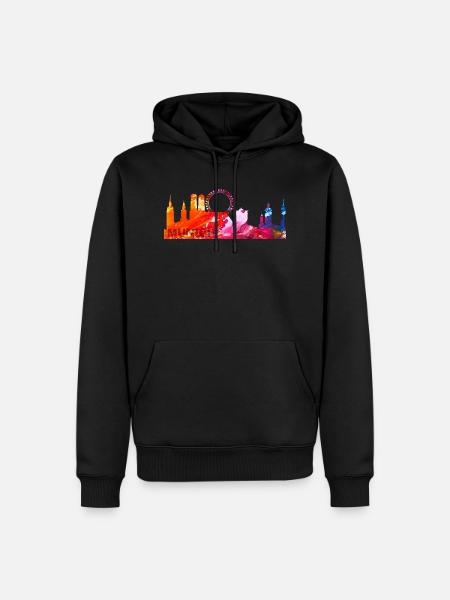 Munich, Munich skyline, Bavaria, Germany - Men’s Premium Organic Hoodie - black