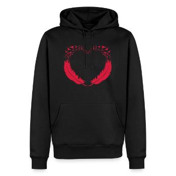 flying_heart - Sweat à capuche Premium bio Homme - noir - Devant - Nico (187cm)