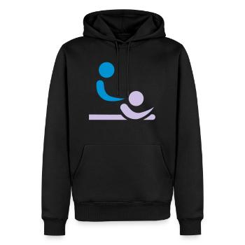 Physiothérapeute - Sweat à capuche Premium bio Homme - noir - Devant - Nico (187cm)