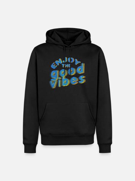 Good Vibes (lettering) 02 - Men’s Premium Organic Hoodie - black