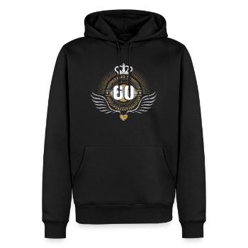 Jubiläum Geburtstag 60 - Männer Premium Bio Hoodie - Schwarz - Vorne - Nico (187cm)
