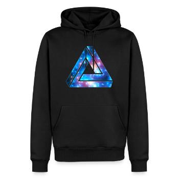 Penrose Tribar, triangle, univers, galaxie, - Sweat à capuche Premium bio Homme - noir - Devant - Nico (187cm)