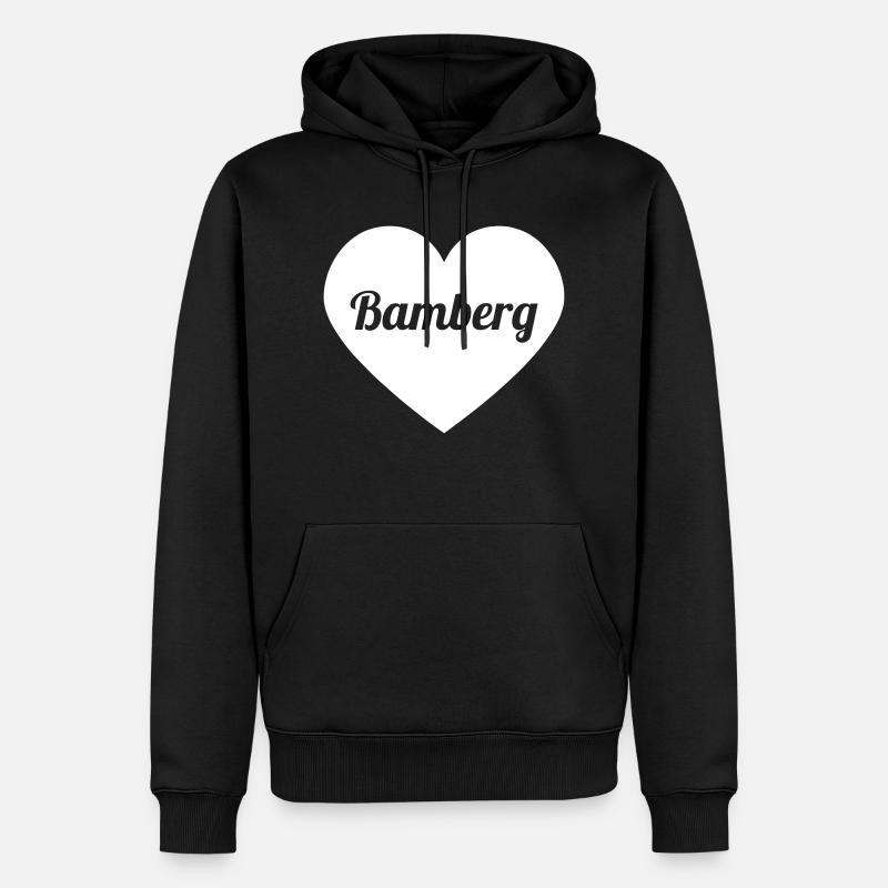 Bamberg dans le coeur - Sweat à capuche Premium bio Homme - noir