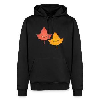 I've Fallen For You - Cute Leaf Love Couple - Männer Premium Bio Hoodie - Schwarz - Vorne - Nico (187cm)