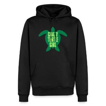 Crazy Turtle Girl - Men’s Premium Organic Hoodie - black - Front - Nico (187cm)