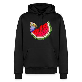 Watermelon - Men’s Premium Organic Hoodie - black - Front - Nico (187cm)