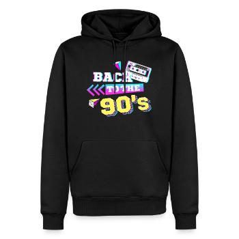 Back to the 90s 90er Jahre Retro - Männer Premium Bio Hoodie - Schwarz - Vorne - Nico (187cm)