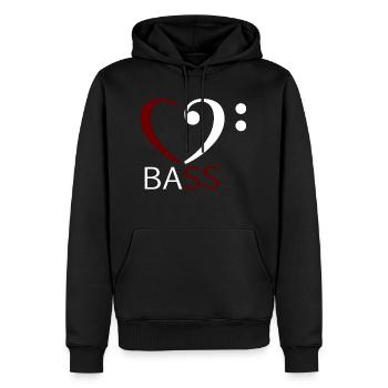 BASSE MUSIQUE - Sweat à capuche Premium bio Homme - noir - Devant - Nico (187cm)