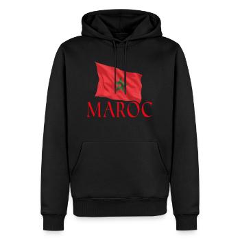 maroc - Sweat à capuche Premium bio Homme - noir - Devant - Nico (187cm)
