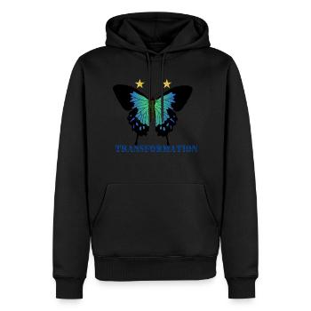 Transformation, Beautiful Butterfly, Motivation - Men’s Premium Organic Hoodie - black - Front - Nico (187cm)