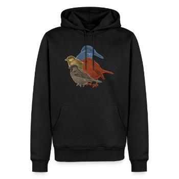 Vogel-Sammlung in Linie Kunst - Männer Premium Bio Hoodie - Schwarz - Vorne - Nico (187cm)