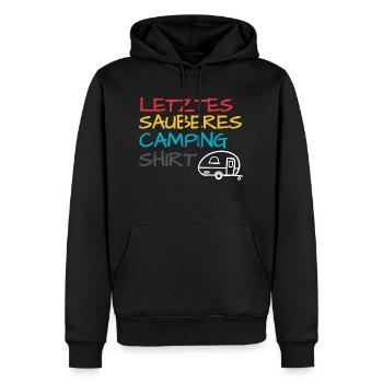 Lustiger Camper Camping Spruch - Männer Premium Bio Hoodie - Schwarz - Vorne - Nico (187cm)
