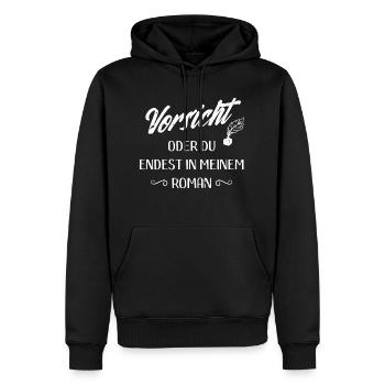 Schriftsteller - Männer Premium Bio Hoodie - Schwarz - Vorne - Nico (187cm)