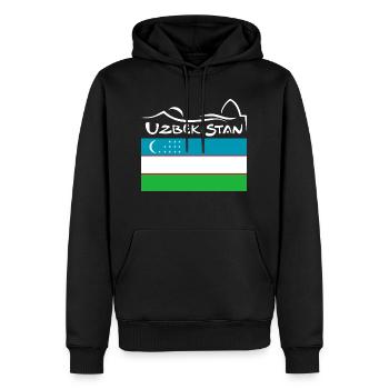 Usbekistan Flagge Heimat Usbek Geschenk - Männer Premium Bio Hoodie - Schwarz - Vorne - Nico (187cm)
