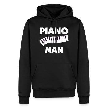 Piano Man - Männer Premium Bio Hoodie - Schwarz - Vorne - Nico (187cm)