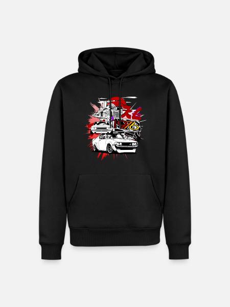 Skyline Japan Auto - Männer Premium Bio Hoodie - Schwarz