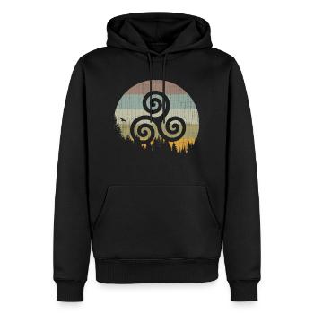 Triskele - Sweat à capuche Premium bio Homme - noir - Devant - Nico (187cm)