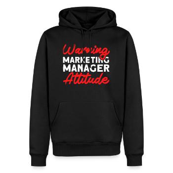Embauche Marketing Manager Marketing Digital - Sweat à capuche Premium bio Homme - noir - Devant - Nico (187cm)