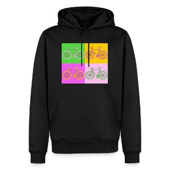 Vélo en couleurs - Sweat à capuche Premium bio Homme - noir - Devant - Nico (187cm)