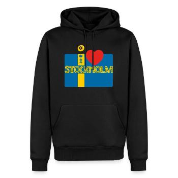 Stockholm - Sweat à capuche Premium bio Homme - noir - Devant - Nico (187cm)