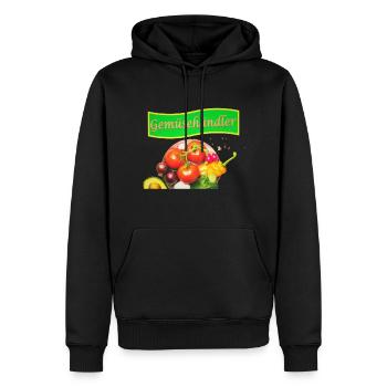Marchand de légumes - Sweat à capuche Premium bio Homme - noir - Devant - Nico (187cm)