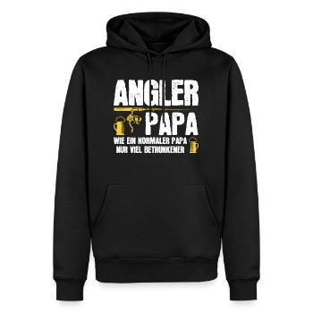 Angler Papa Angeln Fischen Geschenk - Männer Premium Bio Hoodie - Schwarz - Vorne - Nico (187cm)
