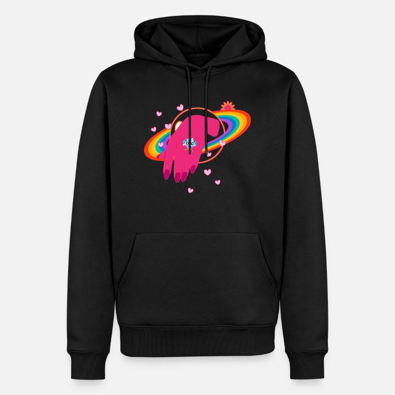 Regenbogen - Diamant - Männer Premium Bio Hoodie - Schwarz