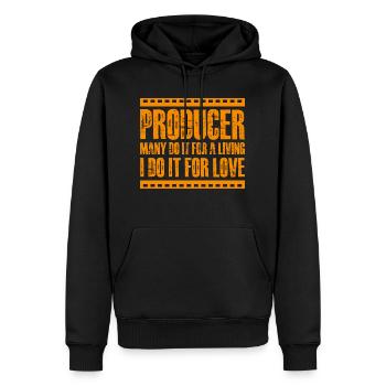 Producer Many Do It For A Living I Do It For Love4 - Männer Premium Bio Hoodie - Schwarz - Vorne - Nico (187cm)