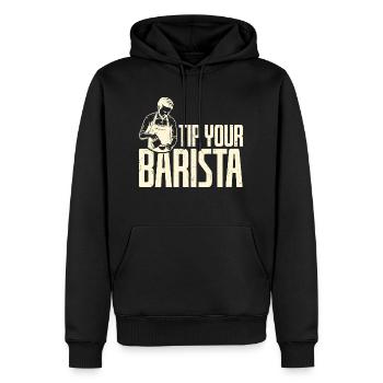Tip Your Barista Respect For Baristas - Men’s Premium Organic Hoodie - black - Front - Nico (187cm)