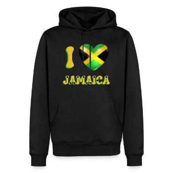 Ich liebe Jamaika - Männer Premium Bio Hoodie - Schwarz - Vorne - Nico (187cm)