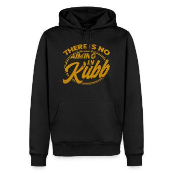 Kubb Bei Kubb gibt es kein Zielen Geschenk - Männer Premium Bio Hoodie - Schwarz - Vorne - Nico (187cm)