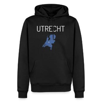 Utrecht T-Shirt - Männer Premium Bio Hoodie - Schwarz - Vorne - Nico (187cm)