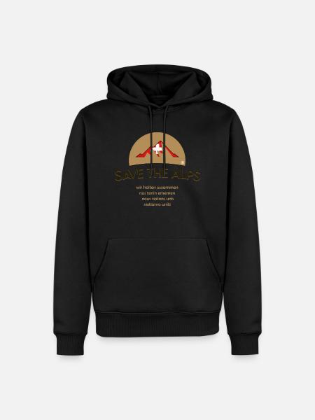 Logo Schweiz alle Sprachen - Männer Premium Bio Hoodie - Schwarz