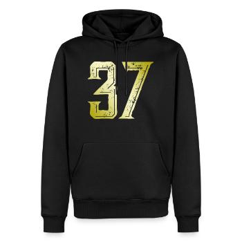 37 Symbole numérique - Sweat à capuche Premium bio Homme - noir - Devant - Nico (187cm)