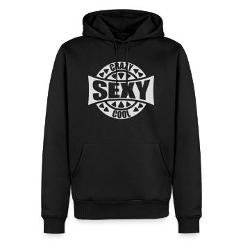 design cool sexy fou - Sweat à capuche Premium bio Homme - noir - Devant - Nico (187cm)