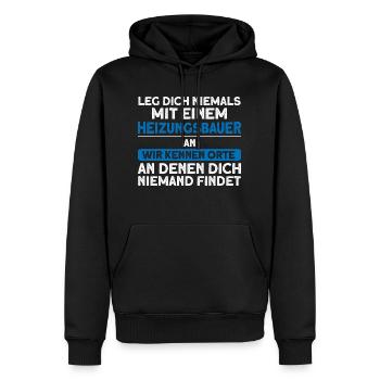 Heizungsbauer Beruf Handwerker Geschenk - Männer Premium Bio Hoodie - Schwarz - Vorne - Nico (187cm)