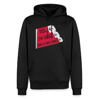 single now your chance - Männer Premium Bio Hoodie - Schwarz - Vorne - Nico (187cm)